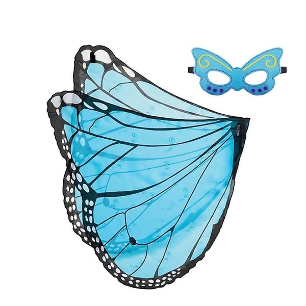 Fjärilsdräkt för barn Fjärilsvingar Chiffongdräkt butterfly blue