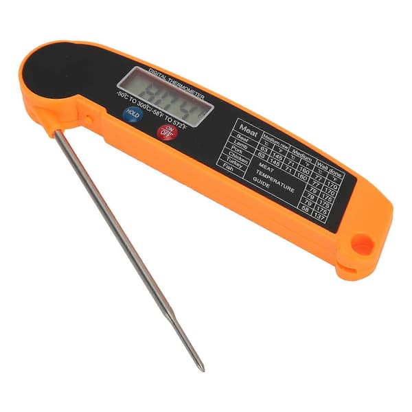 Vattentät Digital Kötttermometer Snabbavläsning Termometer för Kök Utomhus BBQ Grill Tillbehör Orange
