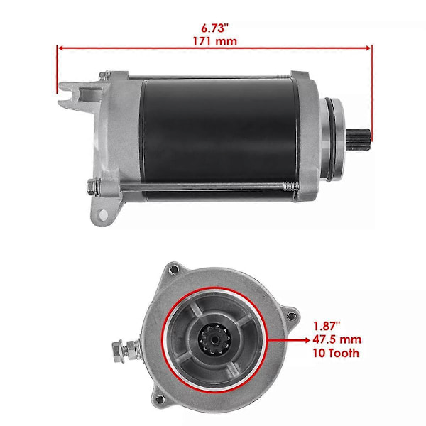 12 VOLT CCW 10 Spline Aksel til VF700 VF750 V45 31200-MB0-405, 31200-MB0-008
