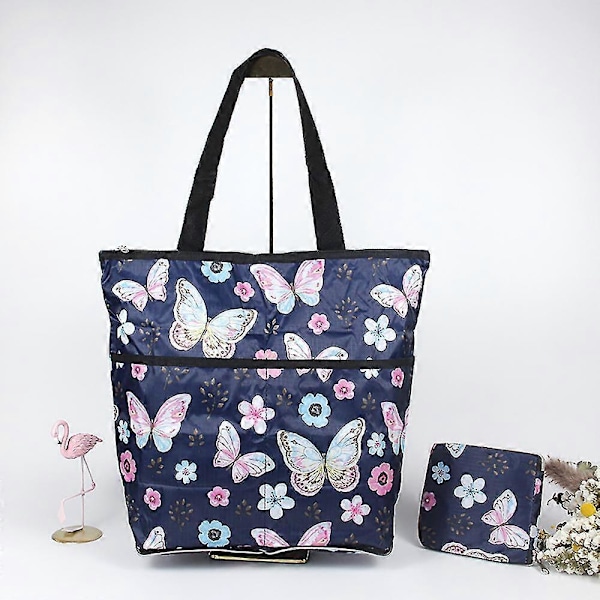 Shoppingtaske med sommerfugleprint til kvinder