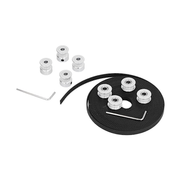 Synkron Hjulremssats Aluminiumlegering 20 Tänder Timing Remhjul Set 5 Meter 3D-Utskriftsdelar