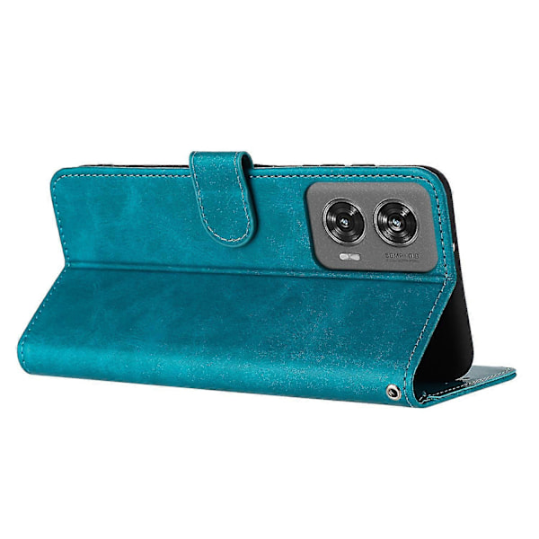 Til Motorola Edge 50 Fusion 5G Etui PU Læder Standpung Stødsikkert Business Telefon Cover Green