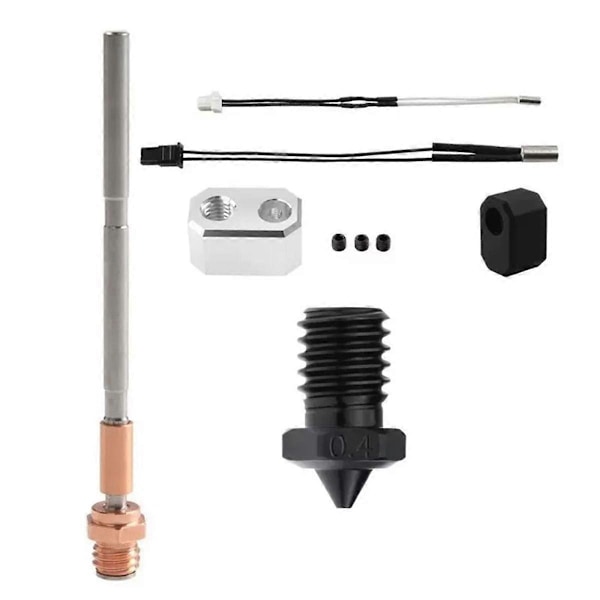 För Prusa I3 MK4 Extruder Hotend Kit 0.4MM Härdat Stål 3-Håls Munstycke Aluminium Värmeblock 24V 40W Värmestav