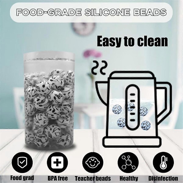 50 stk Silikonperler 15mm Bulk for Nøkkelring Bulk for Penn Halskjede Armbånd Lanyard Laging C