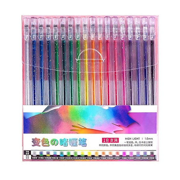 Glittergeelikynäsetti Glittergeelikynä Taiteilija Värilliset geelimerkinnät Neonkynät ja piirustus B