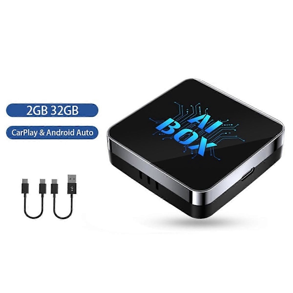CarPlay AI Boks Android 13 5Ghz WiFi Bluetooth Android Auto Trådløs CarPlay Adapter 2G+32G