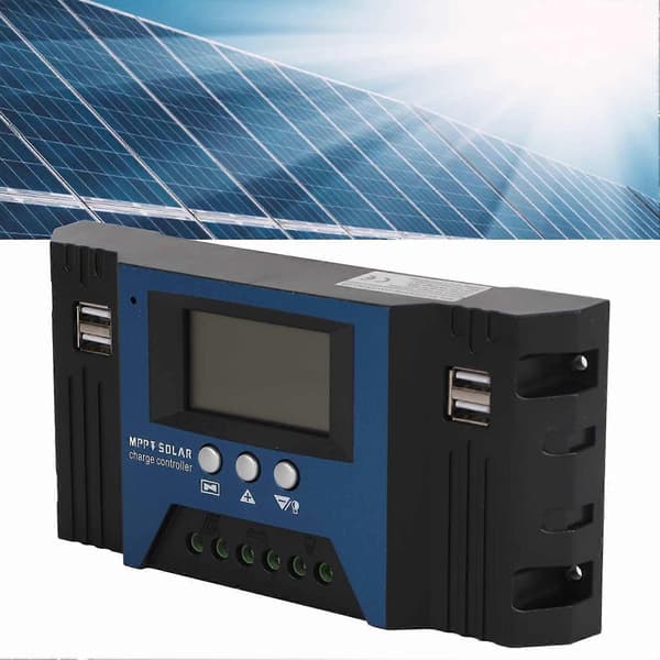 12V 24V Solarladdningsregulator 4 USB-portar 5V 2.5A Parameterjusterbar LCD-skärm för Hem Husbil Båt 50A
