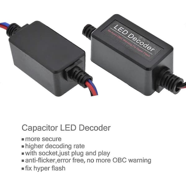 2 stk 7440 Bil LED Dekoder Advarsel Feilfjerner Blinklys Lampe Anti-flimmer Lastmotstander