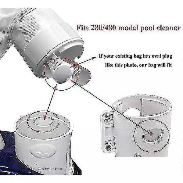 Pool Cleaner-poser, Pool Cleaner-pose, Nylonpose-erstatning for 280 og 480 Gave Style 1