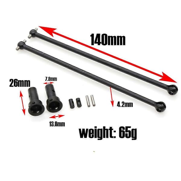 2 stk. Metal Front Drivaksel CVD 92003 til HOBAO 1/8 RC Bil Opgraderingsdele Tilbehør