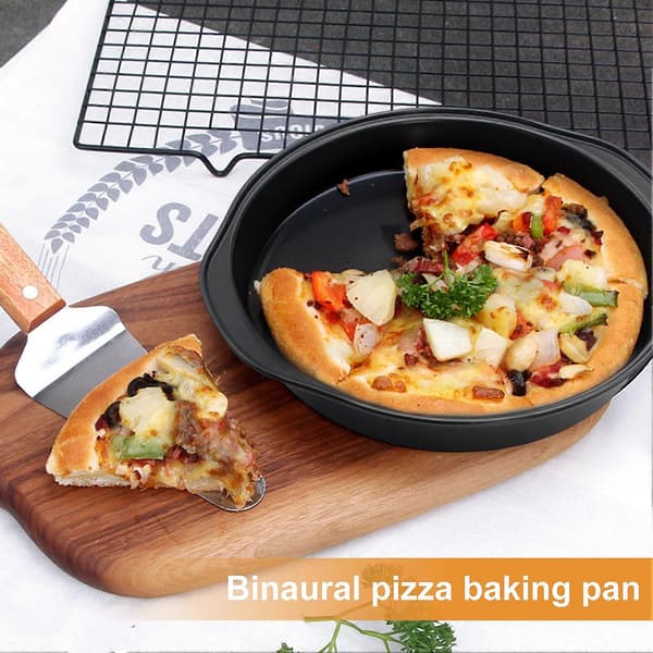8 tommer Pizzaform Let at rengøre Non-stick Rustfrit stål Ovnfast Rund form Kagebageplade Køkkenredskab