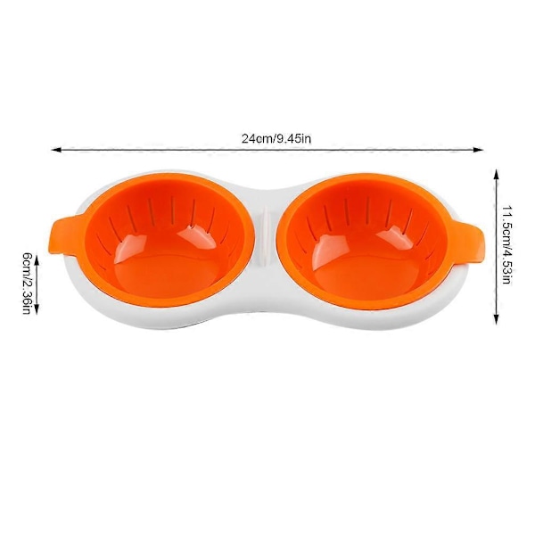 Kaksikerroksinen Mini Munankeitin Aamiaiskeitin Mikroaaltouuniin (Oranssi)