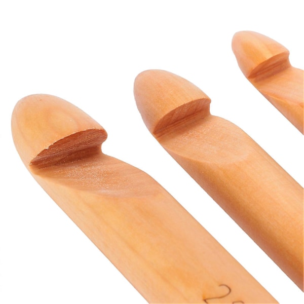 Bambu Virknål Handgjorda Stickor Garnhantverk 20cm/7.9in Stora Virknålar Vit