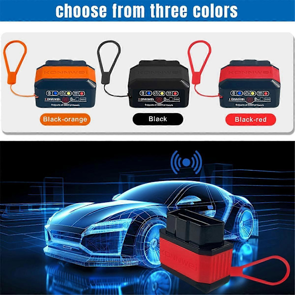 KW905 V1.5 OBD2 Skanner Bluetooth 5.0 för Android/IOS Bil Diagnostikverktyg Felkodsläsare B