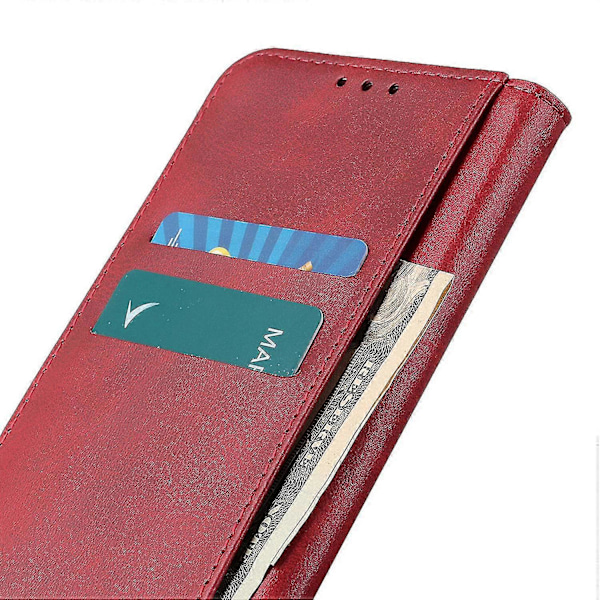 För Xiaomi Redmi 13c Fodral Delat Läder Magnetiskt Autoabsorberande Telefonskal Red