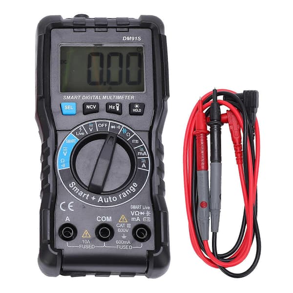 DM91S Manuel Auto Ranging Digital Multimeter Multifunktionel Høj Nøjagtighed Mini Multimeter 600V/10A