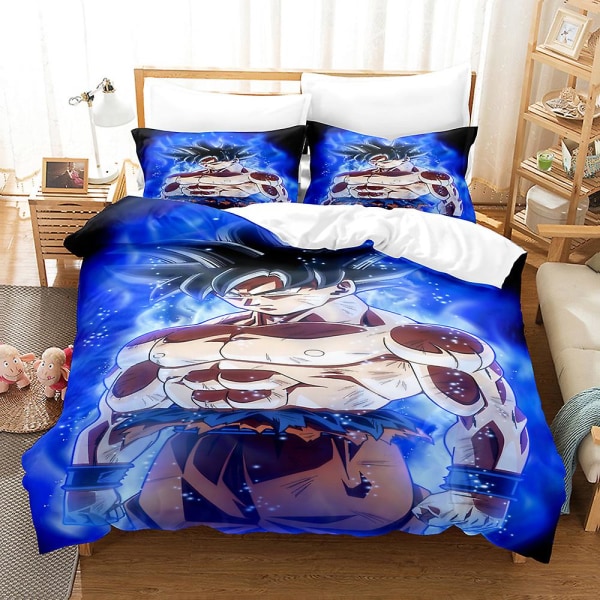 Dragon Ball 3D-tryckt 2/3-delars Sängklädesset Påslakan Örngott Barnpresent Färg 19 228x228cm