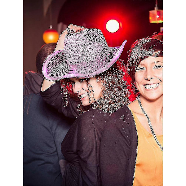 Cowboyhatter Vintage Disco Speilkule Stil Cowboyhatt Med Mursteins Paljetter