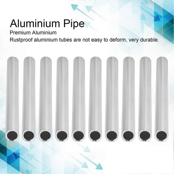 10 stk. Aluminiumsrør Sømløs Rør Lige Rør 8x6mm 9,9 cm Længde Tilbehør 6100?0608?0100