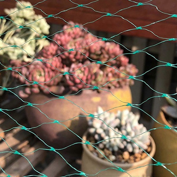 Haven Fuglenet, 4 x 8 m Genanvendeligt Nylon Havenet - Frugttræsnet Beskytter Planter og 50 stk