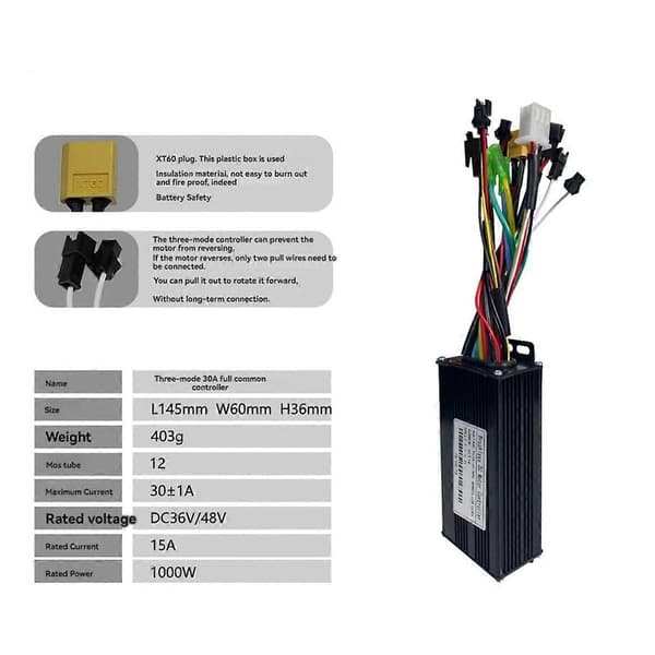 Mountainbike Li-Ion Power Booster Modificerede Tilbehør S-100 Farve LCD Meter med Tri-Mode 30A Controller Bærbart Kit