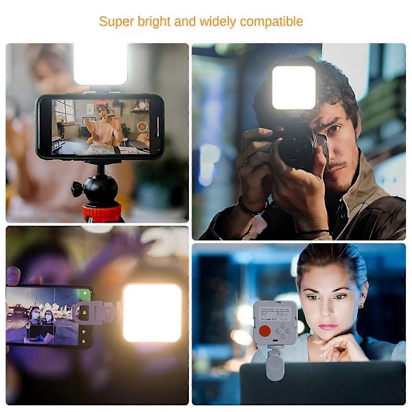 LED Lomme Lampe Bærbar Oppladbar Mini Fyllelys for Videoopptak Sminke Kamera Laptop Selfie Lys, B