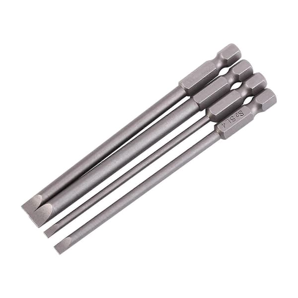 4 stk. 100 mm S2 Legeret Stål 1/4\" Hex Skaft 3 mm-6 mm Magnetiske Kærvskruetrækker Bits