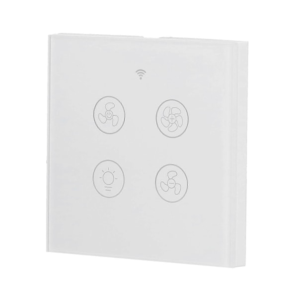 Intelligent Wifi Fläkt Ljusbrytare Stöd RF Fjärrkontroll Röststyrning 100 Vit