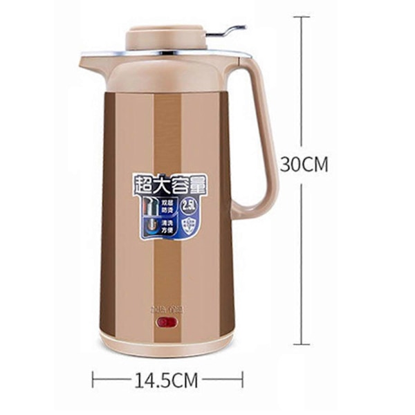 2,5L Elektrisk Vattenkokare Termos Automatisk Snabb Uppvärmning Multifunktionell Rostfri Vattenkokare för Kaffe Te