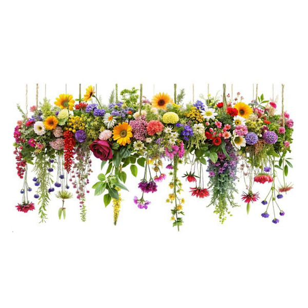 Blomster Vår Vindusklistremerker Avtakbare Antikollisjons Vindusmerker Vanntette Statiske Klistremerker for Glassvindusdørdekorasjon