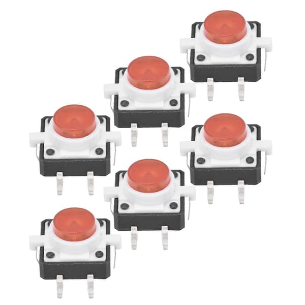 20 st 12x12x7,3 mm Taktil Tryckknappsbrytare LED Momentär Taktil Tryckknappsbrytare Röd