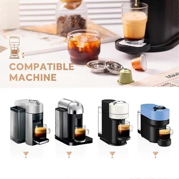 Genanvendelig kapseladapter til Vertuo Next maskine, kompatibel med kaffekapsler 40 ml