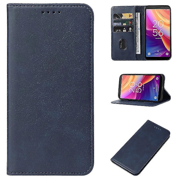 Magneettinen nahkakotelo TCL 501 -puhelimelle Blue