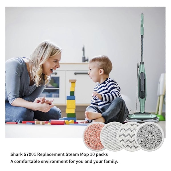 Ersättningsmoppduk för ångmopp för Shark S7001 S7000AMZ S7000 S7001TGT S7201 S7005 S7020 Orange