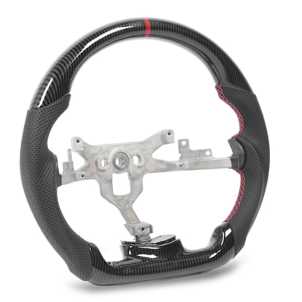 Hydro Dip Kolfiberlook Ratt Perforerat Läder Platt Ratt För C6 2006-2013 Röd Söm