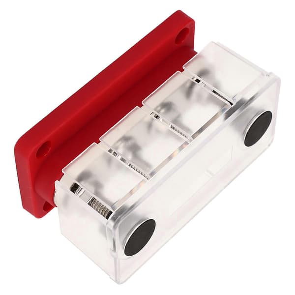 Strömfördelningsblock M8 Skruv 4 Terminal Kopplingsplint DC 12V?48V 300A för Bil Båt Röd