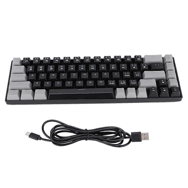 Mekaniskt tangentbord 68 tangenter Röd axel Grön axel Dubbelfärgad RGB-bakgrundsbelyst Gaming Mekanisk knappsats Svart