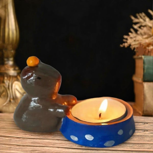 Capybara Ljusstake Harts Mini Capybara Ljusstake Tecknad Capybara Värmeljushållare för Vardagsrum Sovrum Centerpiece