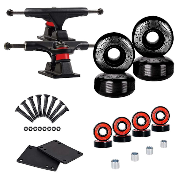 Skateboard Hjul Set, Inkluderar Skateboard Trucks, Skateboard Hjul 52mm, Skateboard Kullager, Skateboard Hårdvara