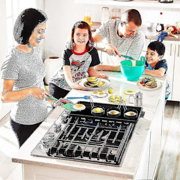 Æggering i rustfrit stål, 4 stk. omeletform i rustfrit stål, god til æggekogning