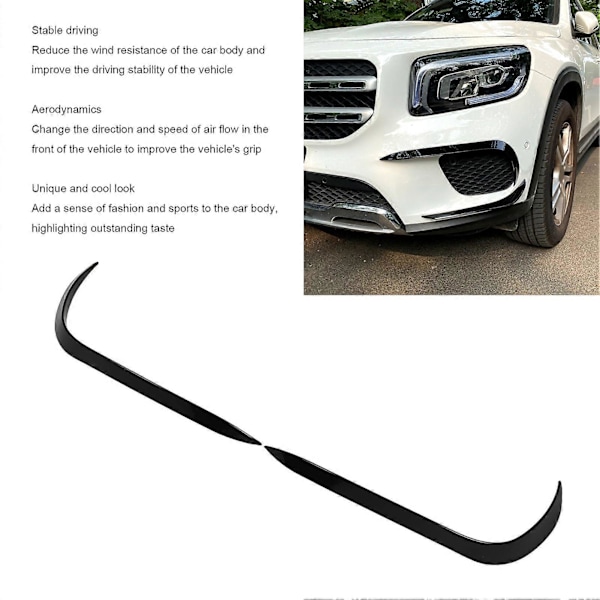 1 Par Främre Stötfångar Splitter Spoiler Vänster och Höger Glans Svart Ersättning För Benz GLB-Klass X247 2019 till 2023