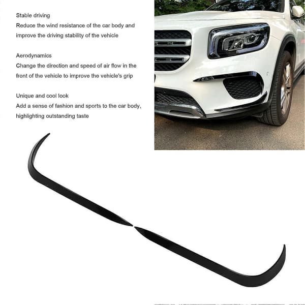 1 Par Front Bumper Splitter Spoiler Venstre og Høyre Gloss Sort Erstatning For Benz GLB?Class X247 2019 til 2023