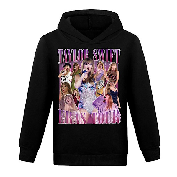 Taylor Swift The Eras Tour Tryckta Hoodies Barn Ungdom Pojkar Flickor Hoodtröja Tröja Långärmad Pullover Toppar Black 130