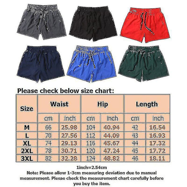 Träningsshorts för män, lediga träningsshorts i stora storlekar, snabbtorkande (olika alternativ tillgängliga) Red L