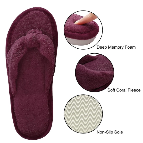 Vinterpälstofflor Fluffiga kvinnors mjuka plyschkläder Tofflor Damer Hemsandaler Inomhus Casual Lyxig Fuzzy Flip Flops A-rosa Röd 38-39 9.2-9.4 inch