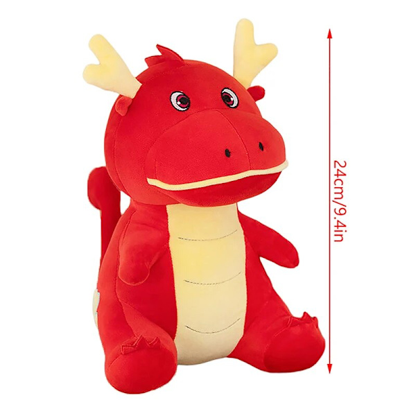 2024 Drakens år Maskot Zodiak Drake Plyschleksak Mjukt Gosedjur Docka Nyårspresent style 3