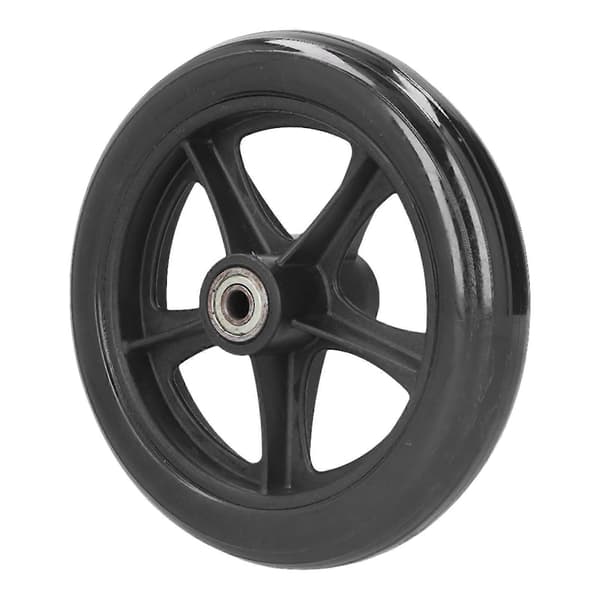 Pyörätuolin pyörän vaihto 16 cm PU Walker -pyörän lisävaruste kuulalaakerilla, musta