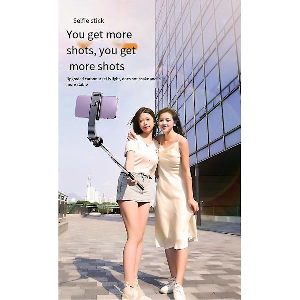 1.7M Bluetooth Selfie Stick Anti-Shake Mobiltelefon Gimbal Stabilisator Sammenleggbar Monopod for Mobil Live Sending