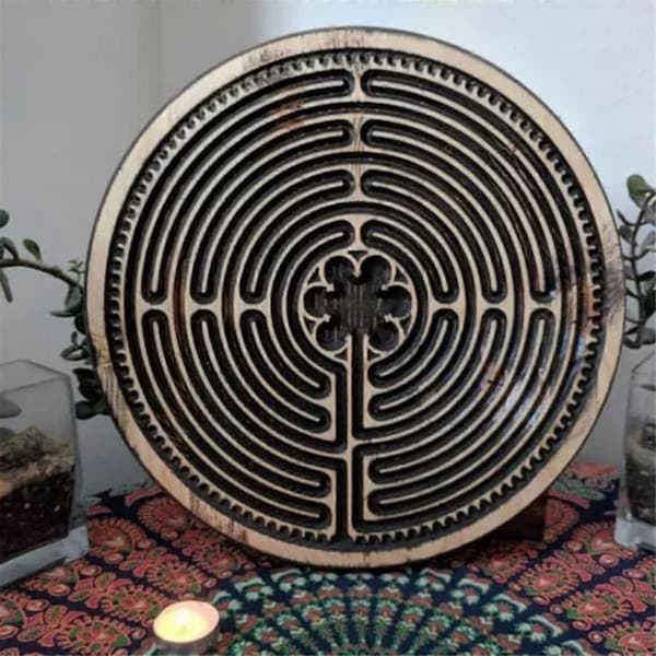 Labyrinter Tre Labyrinter Fingerlabyrinter for Meditasjon og Bønn, Tre Mindfulness-verktøy og Alterdekorasjon M
