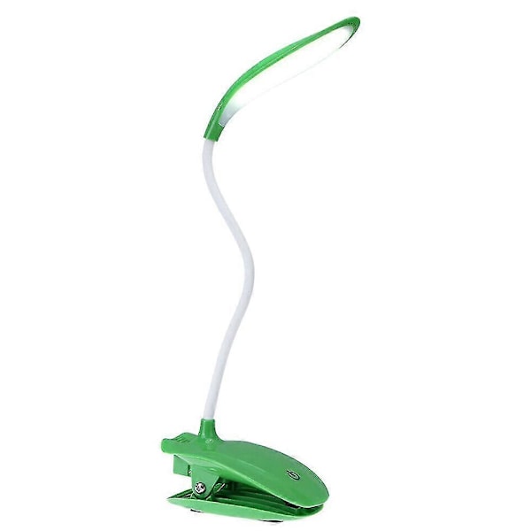 LED Bordlampe Klemme Svanehals Klip Lys Bærbar Letvægts til Læsning Studieværelse Green